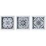 Black and White Tiles 14" Square 3-Piece Wall Art Set