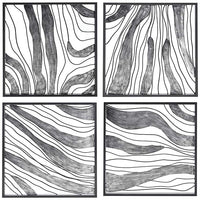 Slate 15" Square 4-Piece Framed Metal Wall Art Set