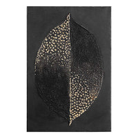 Charcoal Leaf 35 1/2" High Canvas Wall Art
