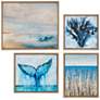 Seascape 4-Piece Gel Coat Framed Canvas Wall Art Set