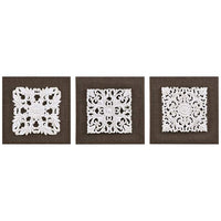 White Mandala Trinity 12" 3-Piece 3D Canvas Wall Art Set