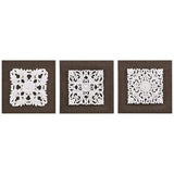 White Mandala Trinity 12" 3-Piece 3D Canvas Wall Art Set
