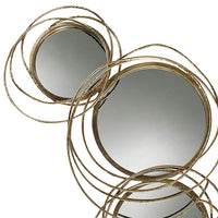 Conway Gold Metal 19 1/2" x 39" Four-Circular Wall Mirror