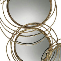 Conway Gold Metal 19 1/2" x 39" Four-Circular Wall Mirror