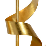 Ribbon Twirl Antique Gold Leaf Metal Table Lamp