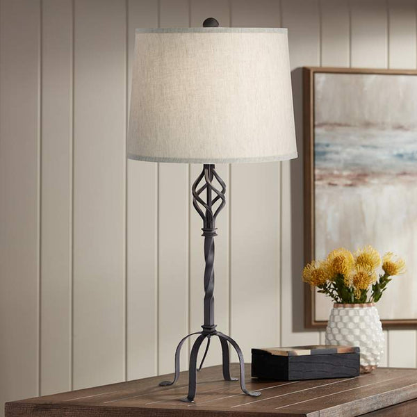 Iron Scroll Rustic Traditional Table Lamp