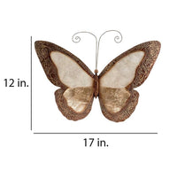 Eangee Butterfly 17" Wide Earthtoned Capiz Shell Wall Decor