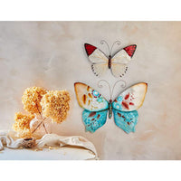 Eangee Butterfly 12" Wide Red Tipped Capiz Shell Wall Decor