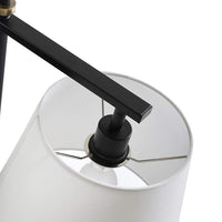 Waterbury Black Steel Task Desk Lamp with Gold Accents