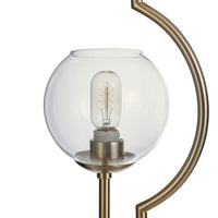 Bedford Brass Metal and Clear Glass Globe Uplight Table Lamp