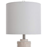 Nicoll Glossy Ivory Ceramic Cylinder Table Lamp