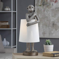 Standing Monkey Antique Brass Accent Table Lamp