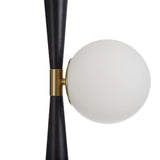 Arizan Slim Black Tapered Table Lamp with Glass Ball Globe