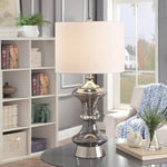 Toroco Mercury Glass Table Lamp with Polished Steel Accents