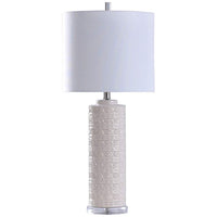 Nicoll Glossy Ivory Ceramic Cylinder Table Lamp