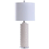 Nicoll Glossy Ivory Ceramic Cylinder Table Lamp