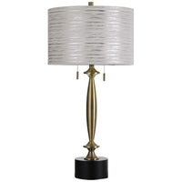 Wallace Brushed Brass and Black Pedestal Table Lamp