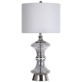 Toroco Mercury Glass Table Lamp with Polished Steel Accents