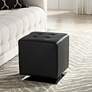 Marco 16" Wide Chrome and Onyx Black Modern Swivel Ottoman Cube