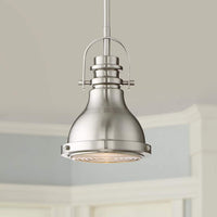 Verndale 6 1/2" Wide Brushed Nickel Modern Industrial Mini Pendant