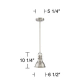 Verndale 6 1/2" Wide Brushed Nickel Modern Industrial Mini Pendant