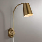 Sully Warm Brass Plug-In Wall Lamp