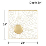 Melete Gold Metal 24" Square Wall Art