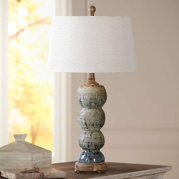 Amelia Blue-Gray Textured Ceramic Table Lamp