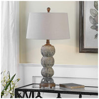 Amelia Blue-Gray Textured Ceramic Table Lamp