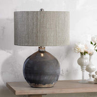 Vardenis Charcoal Crackle Ceramic Table Lamp