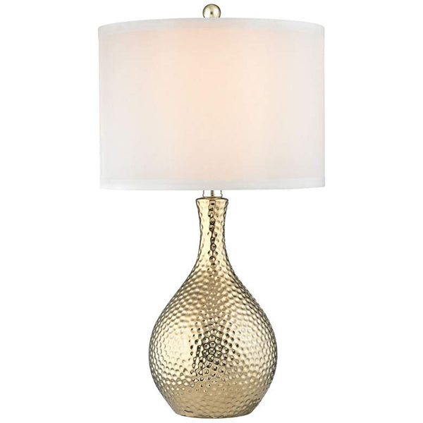 Soleil Gold Plate Hammered Ceramic Table Lamp