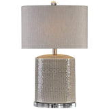Modica Taupe Ceramic Textured Oval Table Lamp