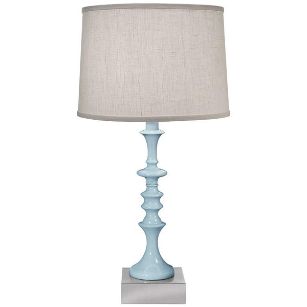Light Blue Metal Candlestick Table Lamp