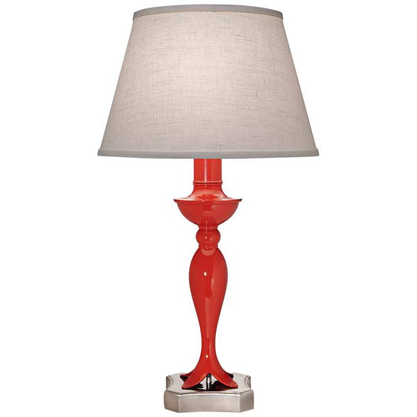 Glossy Red Metal Table Lamp