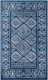 Moroccan Boho Distressed Area Rug Navy / Ivory