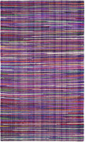 Hand-woven Cotton Area Rug, Purple/Multi