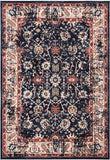 Oriental Area Rug Navy / Light Grey