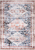 Distressed Transitional Machine Washable Stain Resistant Non Slip Area Rug Multi