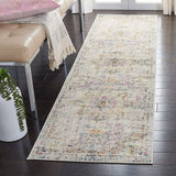 Boho Chic Medallion Distressed Soft Area Rug, Grey / Gold