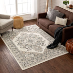 Scafa Beige & Grey Tribal Medallion Area Rug