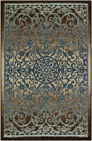 Maples Rugs Pelham Vintage Kitchen Rugs Non Skid Blue/Walnut