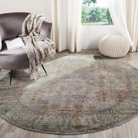 Boho Chic Distressed Area Rug Grey / Multi