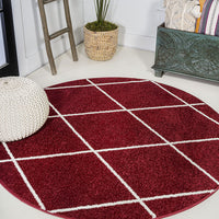 JONATHAN Y Minimalist Diamond Trellis soft Area Rug Bedroom Kitchen Multi/White