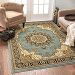 Medallion Oriental Persian Area Rug Blue