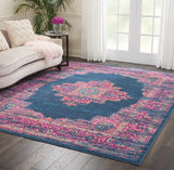 Blue Rose Contemporary Medallion Soft Area Rug