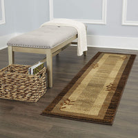 Bordered Design Brown Beige Soft Area Rugs