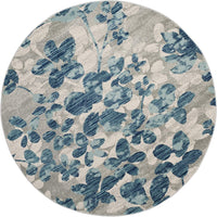 Vintage Floral Grey Blue Soft Area Rug