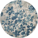 Vintage Floral Grey Blue Soft Area Rug