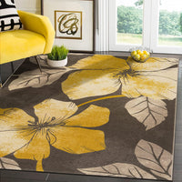 Floral Soft Area Rug - Non Slip Large Flower Carpet for Indoor