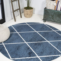 JONATHAN Y Minimalist Diamond Trellis soft Area Rug Bedroom Kitchen Multi/White